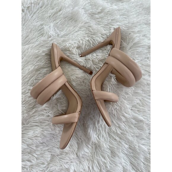Aldo Nude Beige Heeled Sandals With Double Strap Design & Stiletto Heel Size 7 - Picture 4 of 9